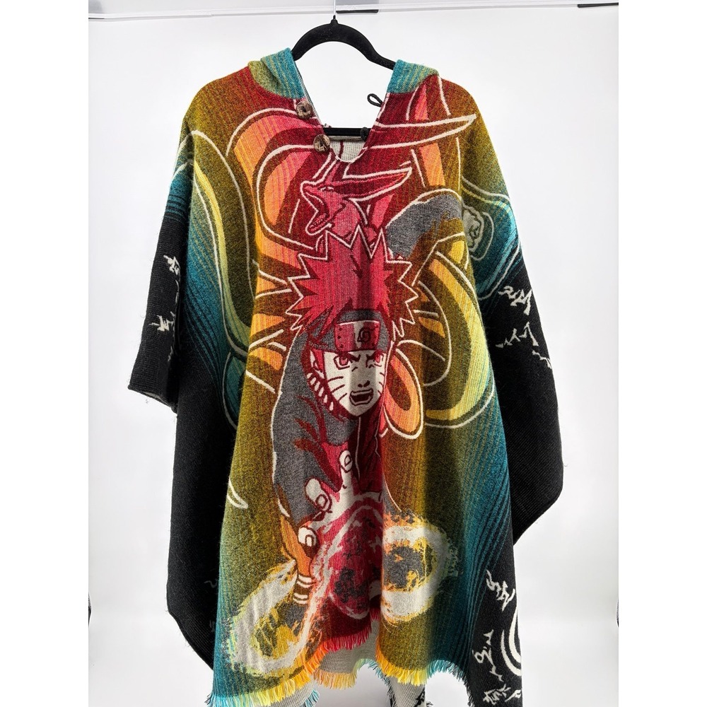 Anime Naruto Nine Tails Adult Unisex Multi Colored Style Alpaca Poncho